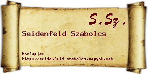 Seidenfeld Szabolcs névjegykártya